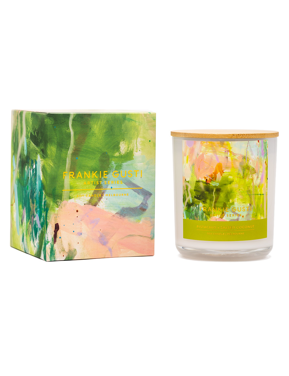 Frankie Gusti  Artist Series Candle Pistachio and Salted coconut