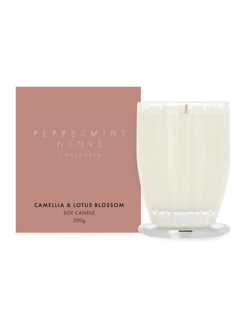 Peppermint Grove Camellia & Lotus Blossom - Medium Soy Candle 200g