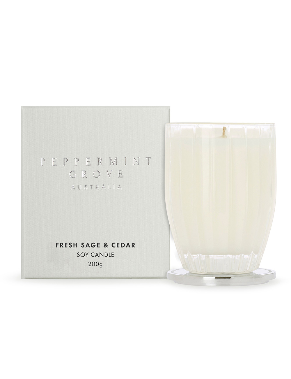 Peppermint Grove Fresh Sage & Cedar - Medium Soy Candle 200g